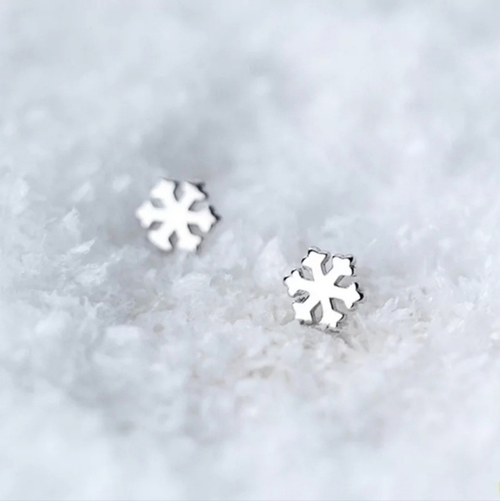🍒925 Tiny Snowflake Earrings ❄️